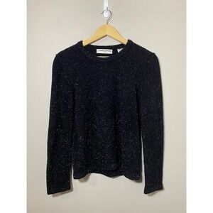 Sonia Rykiel Black Sparkle Knit Sweater Made in Italy Size 40 US 8 Textured Soft